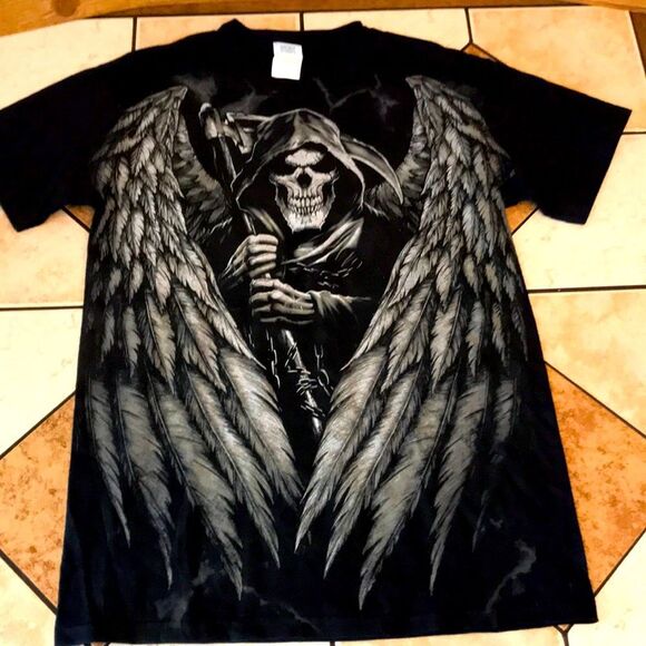 gildan grim reaper black tshirt size small - Picture 1 of 8